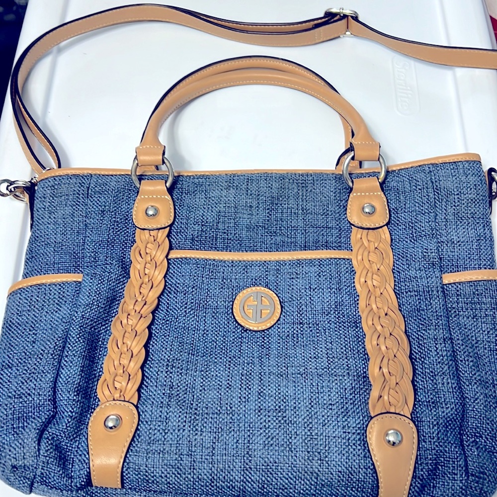 Giani Bernini beautiful like new bag used once. Awesome blue denim color